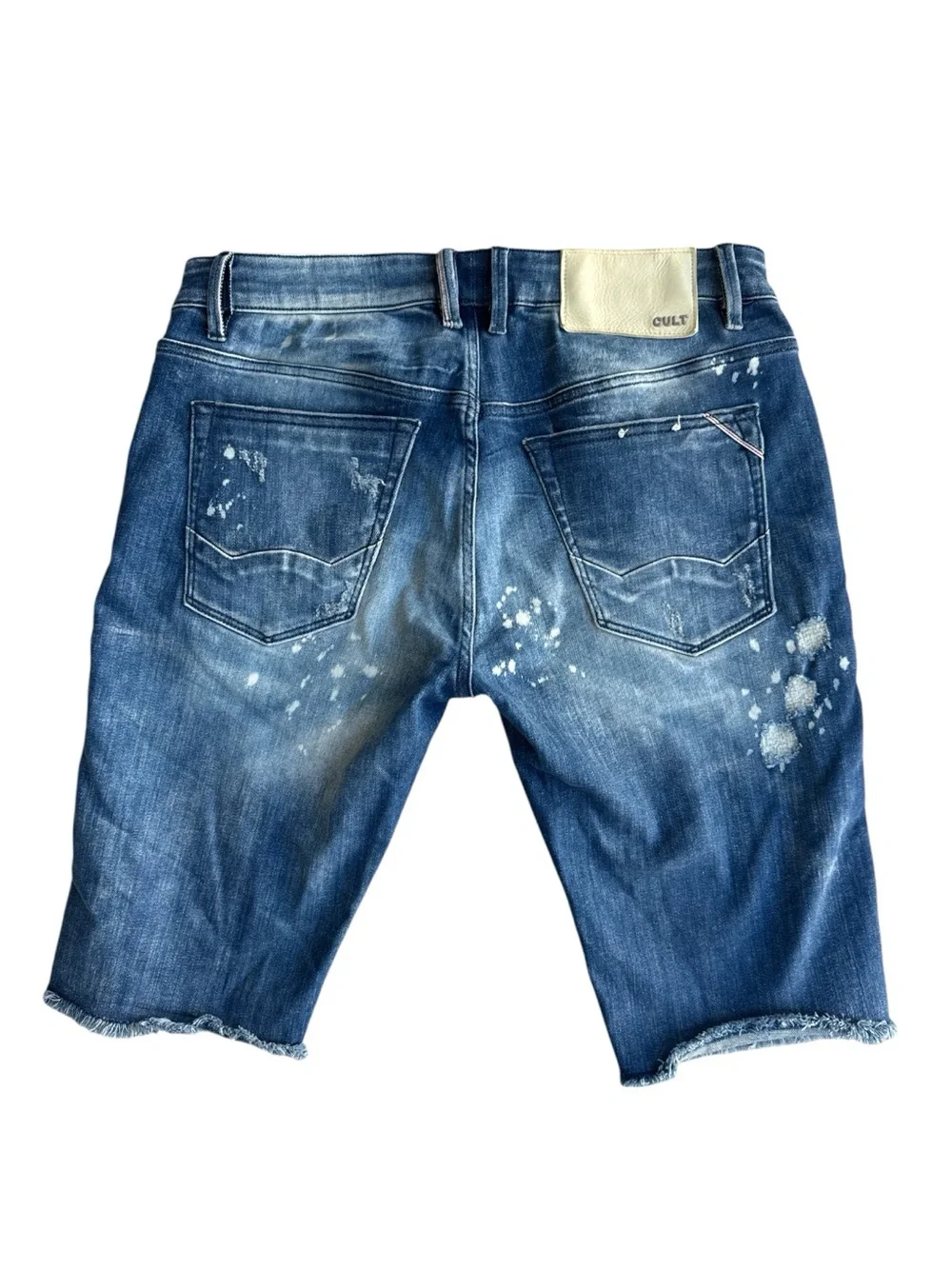 Cult of Individuality Rocker Denim Shorts – Paint Splatter – Men’s 34